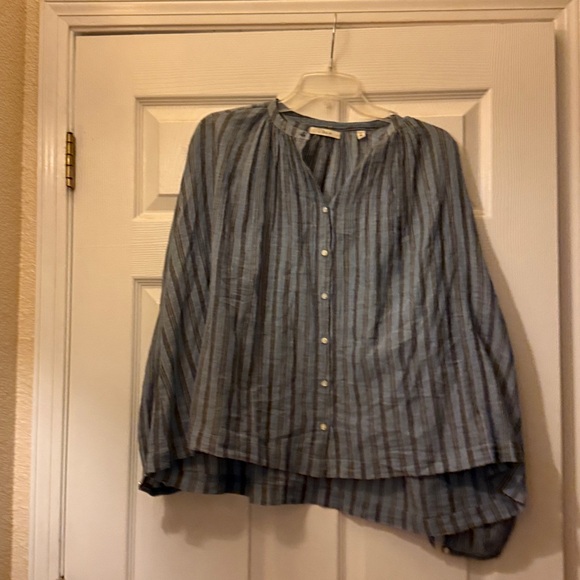 Doen Blue Striped Women's Blouse - Picture 5 of 6